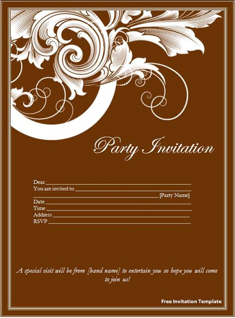 Invitation Templates Free Download Word