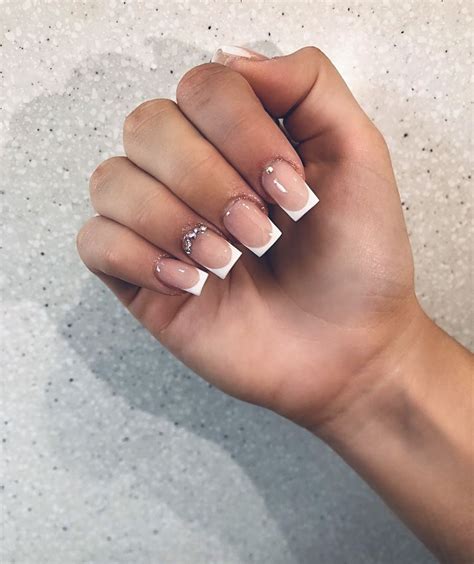 Daniellejordannails On IG Short Square Acrylic Nails French Tip