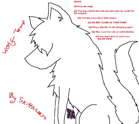Wolf Template Free To Use By Skittlezarts On Deviantart
