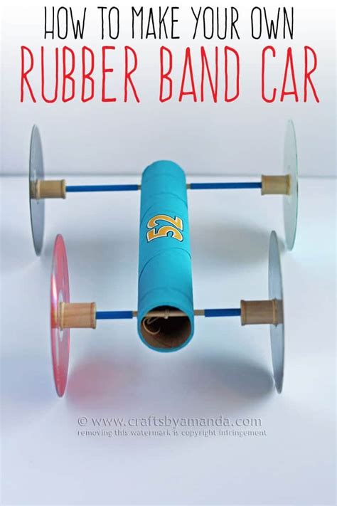 Have googly eyes on (teachers/parents: How to Make a Rubber Band Car