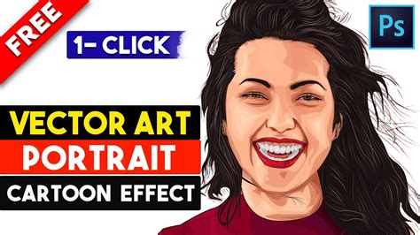 Vector Art Vector Portrait Cartoon Effect Photoshop Action Free