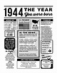 1944 the Year You Were Born PRINTABLE Born in 1944 - Etsy