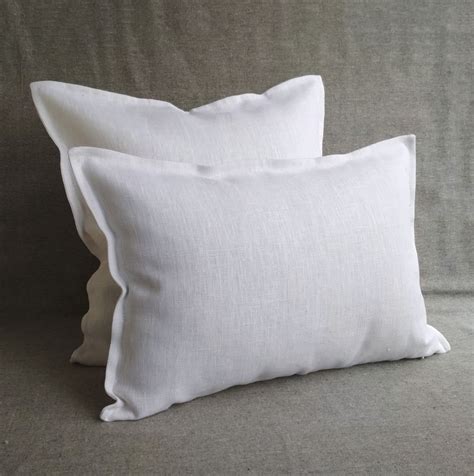 16x36 Linen throw pillow coves 20x20 White linen euro sham | Etsy