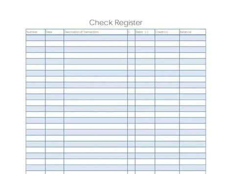 Excel Checkbook Register Template