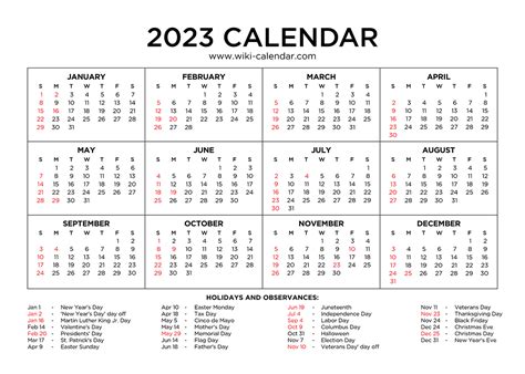 Printable Calendar 2023 Usa Printable Lab