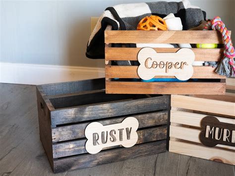 Personalized Dog Toy Crate New Puppy T Custom Toy Box Etsy