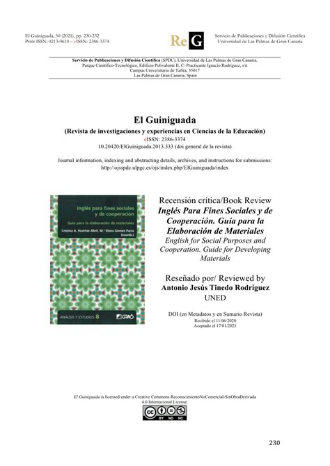Pdf Recensión Críticabook Review Inglés Para Fines Sociales Y De
