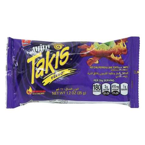 Buy Barcel Takis Chips Fuego Hot Chili Peppers And Lime Tortilla G Online Carrefour Qatar