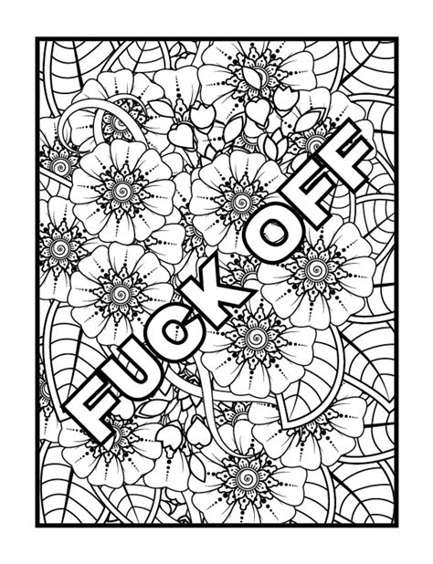 41 Naughty And Funny Cursing Coloring Pages For Adults Etsy