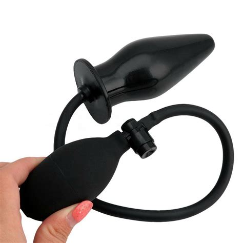 Buy Black Inflatable Air Filling Anal Butt Plug With Pump For Men And