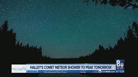 Halleys Comet Meteor Shower Peaks Tuesday Youtube