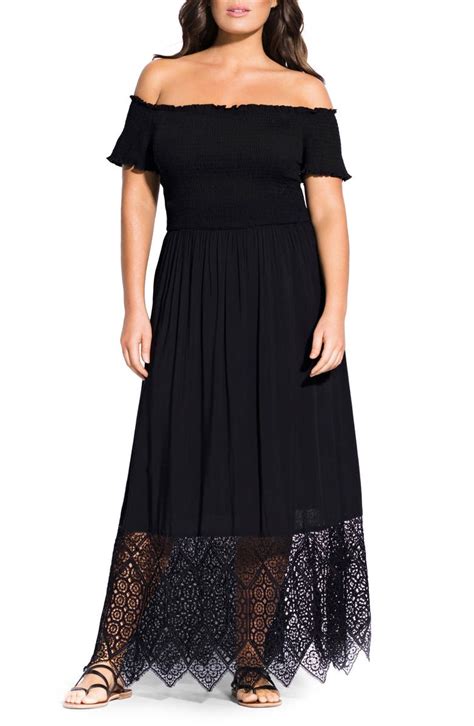 City Chic Off The Shoulder Maxi Dress Plus Size Nordstrom