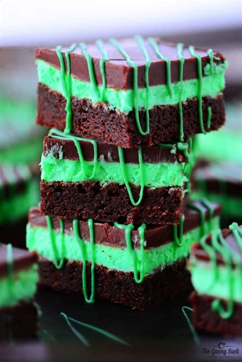 Quick holiday brownies that will be loved by all. Chocolate Mint Brownies Recipe - The Gunny Sack