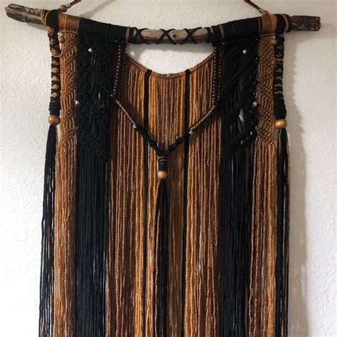 You can sit there sipping a cup of oolong and listening to the beatles belt out one of their tunes. Driftwood Macrame Wall Hanging Black Brown Rustic Boho ...