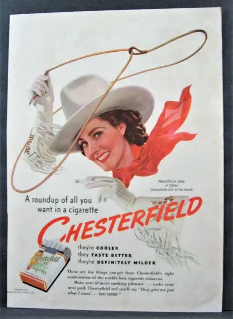 Vintage 1940 Chesterfield Cigarettes Magazine Ad Full Page Francesca Sims 1899 Picclick