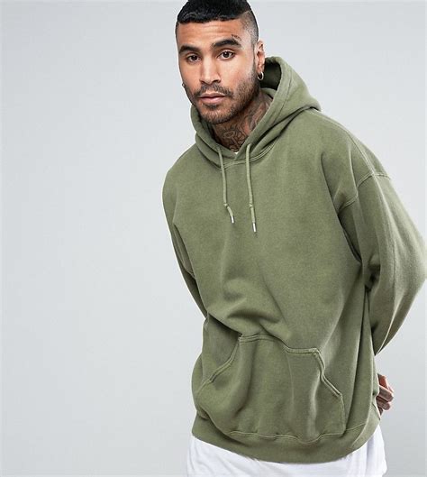 Reclaimed Vintage Inspired Oversized Hoodie In Green Overdye Green