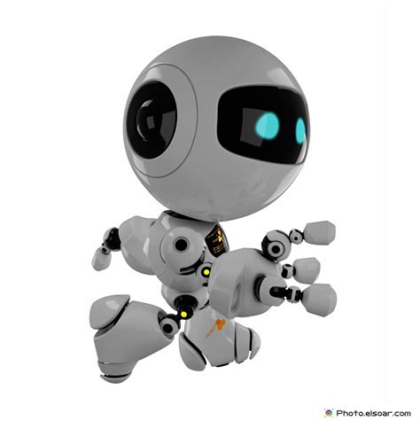 Cute Running Robot On White Background Robot Cute Robot Character