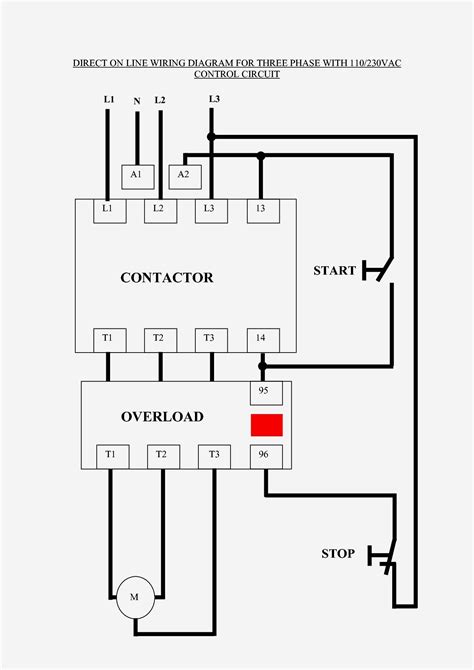 Single Phase Contactor Wiring Diagram A1 A2 Electrical Wiring