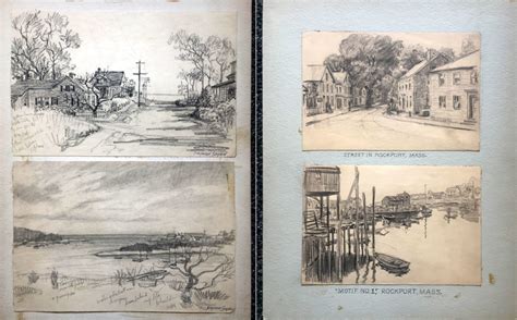 Four Seymour Snyder Sketches Of Rockport Mass Holzman