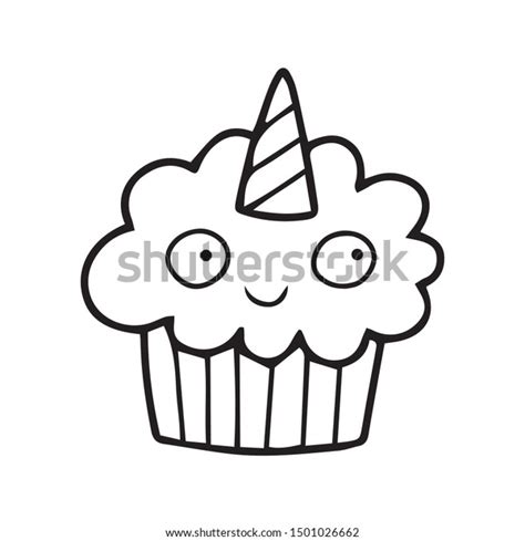 Unicorn Cupcake Coloring Page Illustration Kids Stock Vector Royalty