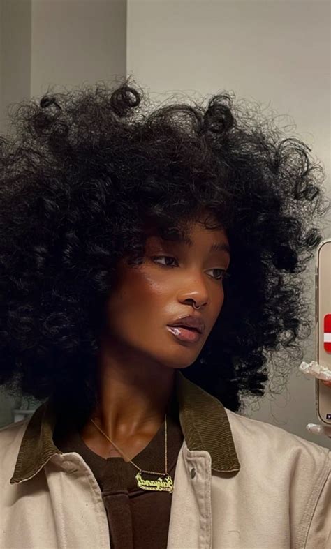 Black Woman Melanin Afro Fro Selfie Black Girls Hairstyles Afro