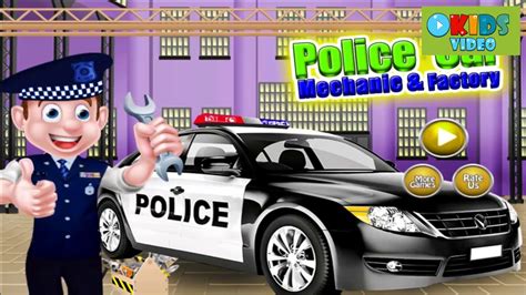Police Car Repair Mechanic Video Police Car For Kids Cartoon Car