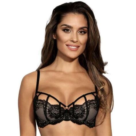 Sexy Cage Lace Padded Demi Bra New Axami Lingerie Seductive Woman V8971