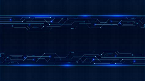 Banner From Blue Glowing Neon Circuit Board Lines 625738 Vector Art At