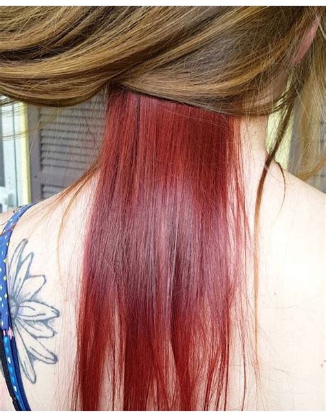 This Awesome A Nice Red Underneath Layer With Light Brown Hair Light