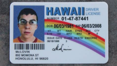 Superbad Mclovin Id Hawaii Drivers License 3 Inch Vinyl Etsy Singapore