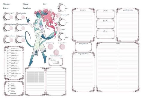 Dnd Personalized Character Sheets Dnd Character Sheet