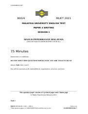 Writing Sesi Docx CONFIDENTIAL MUET MALAYSIA UNIVERSITY ENGLISH TEST PAPER