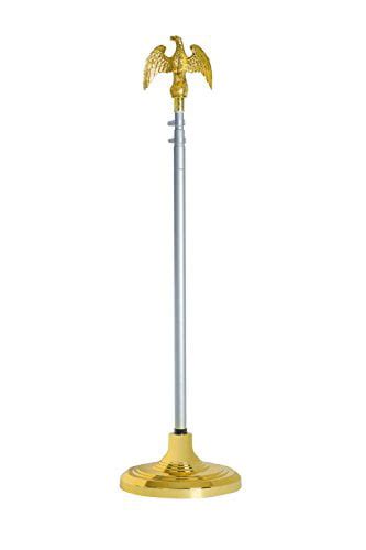 Telescoping Indoor Flag Pole Kit With Base Stand And Gold American
