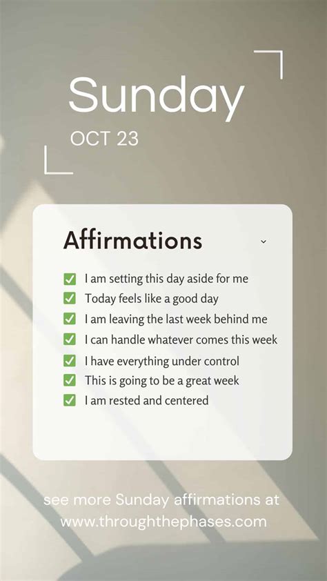 84 Positive Sunday Affirmations To Prepare For The Week Ahead