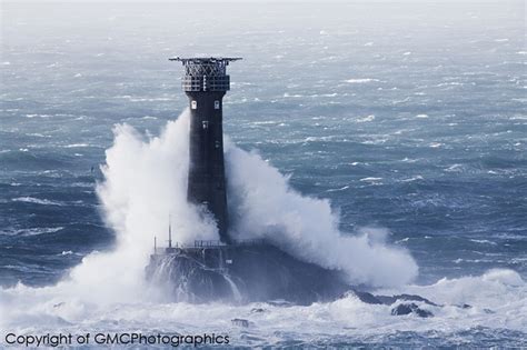 Longships Lighthouse Off The Coast At Lands End Cornwall England