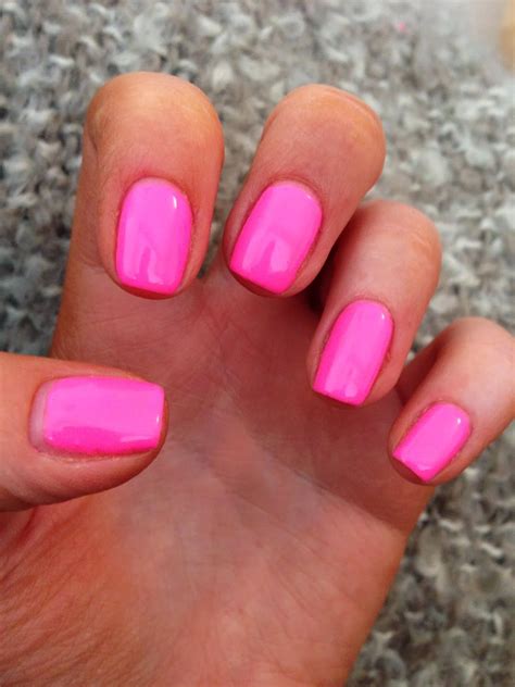 Nailsbynumbers Notd Gelish Make You Blink Pink Neon Pink Neon