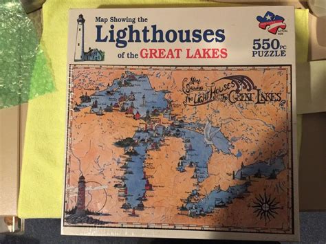 Map Showing Location Of The Lighthouses Of The Great Lakes Puzzle