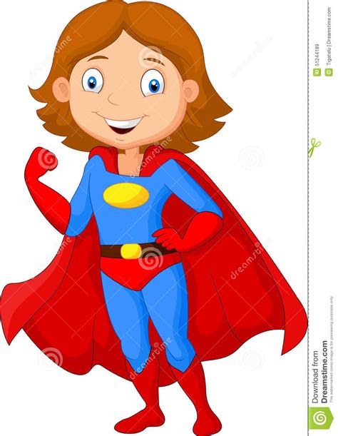 Cartoon Female Super Hero Posing Stock Vector Image