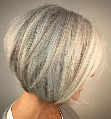 Chopping your hair into blunt bob cut gives the fine hair some definition and sharpness. A-Line Gray Bob For Women Over 60 | Hair styles, Cool ...
