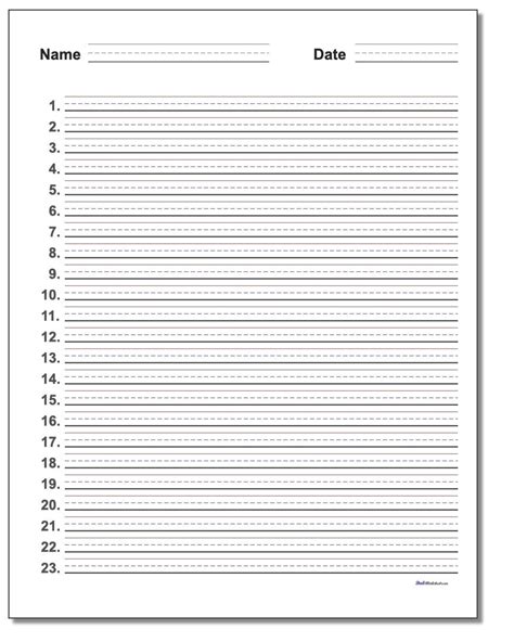 Free Printable Numbered Lined Paper Get What You Need For Free