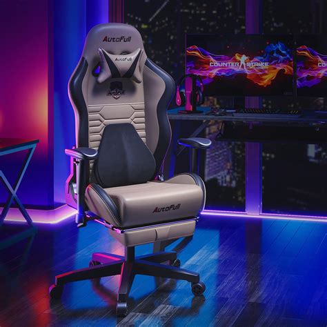 Autofull Gaming Chair With Lumbar Support Racing Style Pu Leather