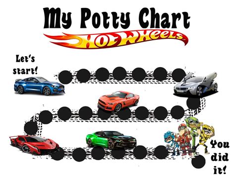 Hotwheels Potty Chart Printable Pdf Hotwheels Potty Training Etsy