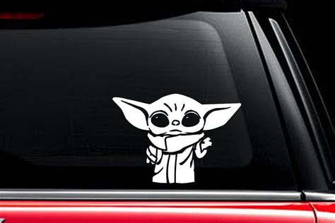 Baby Yoda Vinyl Decal The Mandalorian Star Wars Car Window Etsy