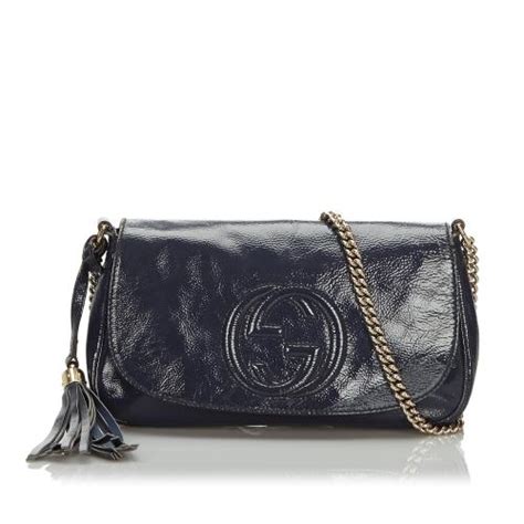 Gucci Patent Leather Mini Soho Chain Crossbody Bag