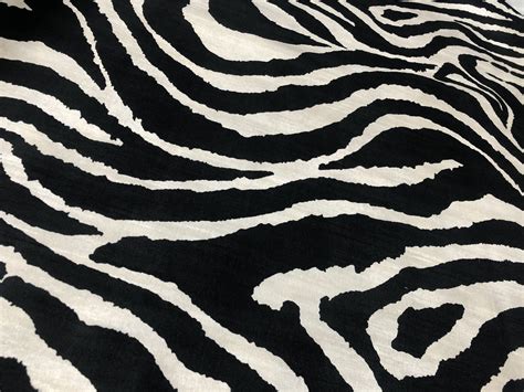 African Black And Cream Zebra Stripes Print Linen Look Cotton Fabric