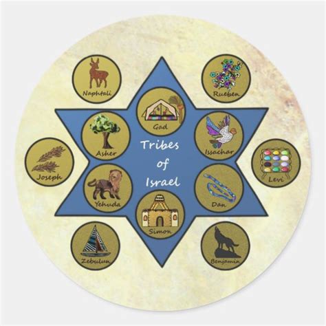 Twelve Tribes Of Israel Classic Round Sticker Zazzle