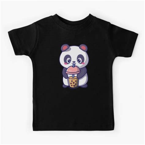 Cute Panda Drinking Bubble Milk Tea Cute Kawaii Panda Aesthetic Kids