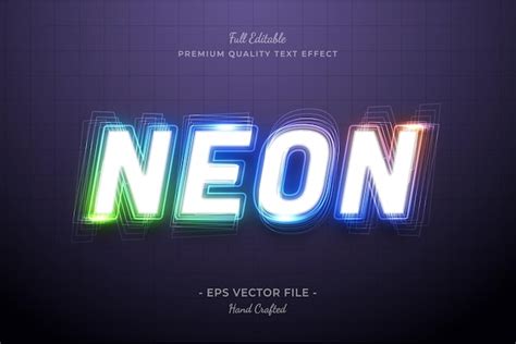 Premium Vector Neon Gradient Shining Editable Text Effect