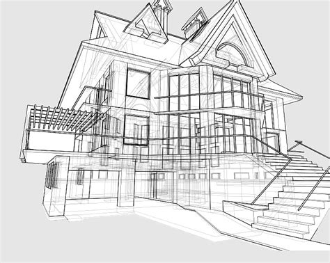 House Drawing Architectural Architecture Building Design