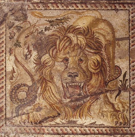 Los mosaicos eran para los romanos un elemento decorativo para los espacios arquitectónicos de mosaico romano del c.100 a.c. Domus e mosaico del Leone - Wikipedia